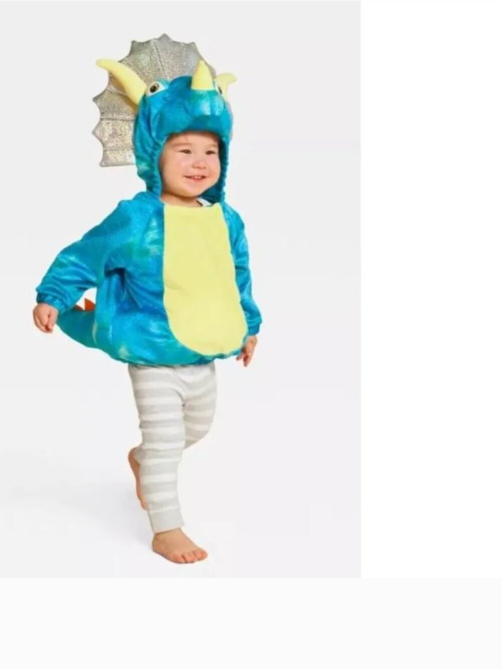 Dinosaur Triceratops Halloween Costume 0/6 mths Plush Hooded Vest Unisex Baby